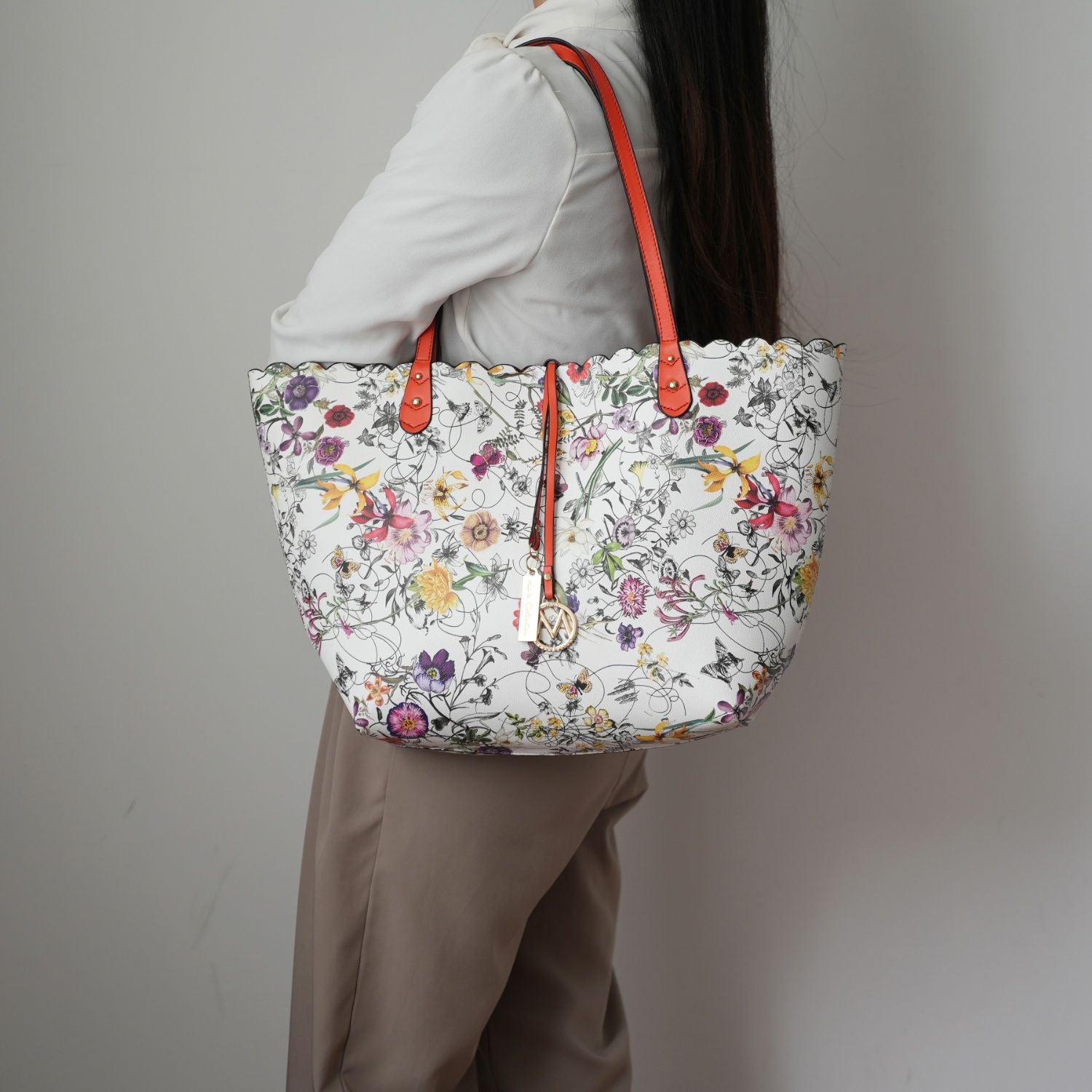 MKF Collection Danielle Reversible Shopper Tote Bag Crossbody Pouch by Mia K