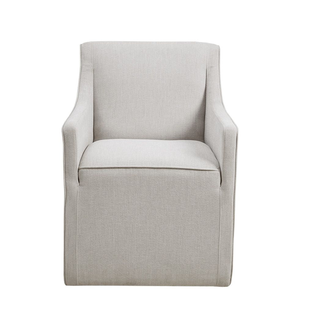 Slipcover Dining Arm Chair with Casters