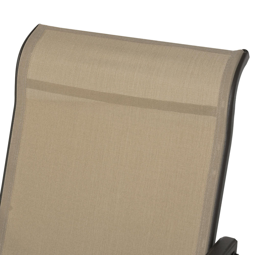 Outsunny 3-Piece Gliding Chair & Tea Table Set, Outdoor 2 Rocker Seats with Steel Frame, Tempered Glass Tabletop, Garden Patio Furniture, Grey