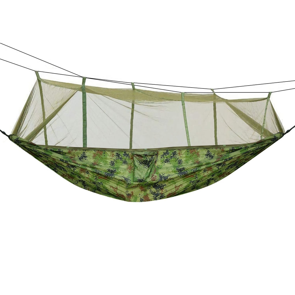 2 Persons Hammock 600LBS Max Load with Mosquito Net Outdoor Hiking Camping Hommock Portable Nylon Swing Hanging Bed
