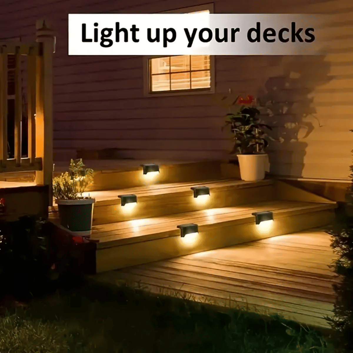 Solar Deck Lights Outdoor 16 Pack, Solar Step Lights Waterproof Led Solar lights for Outdoor Stairs, Step , Fence, Yard, Patio, and Pathway(Warm White)