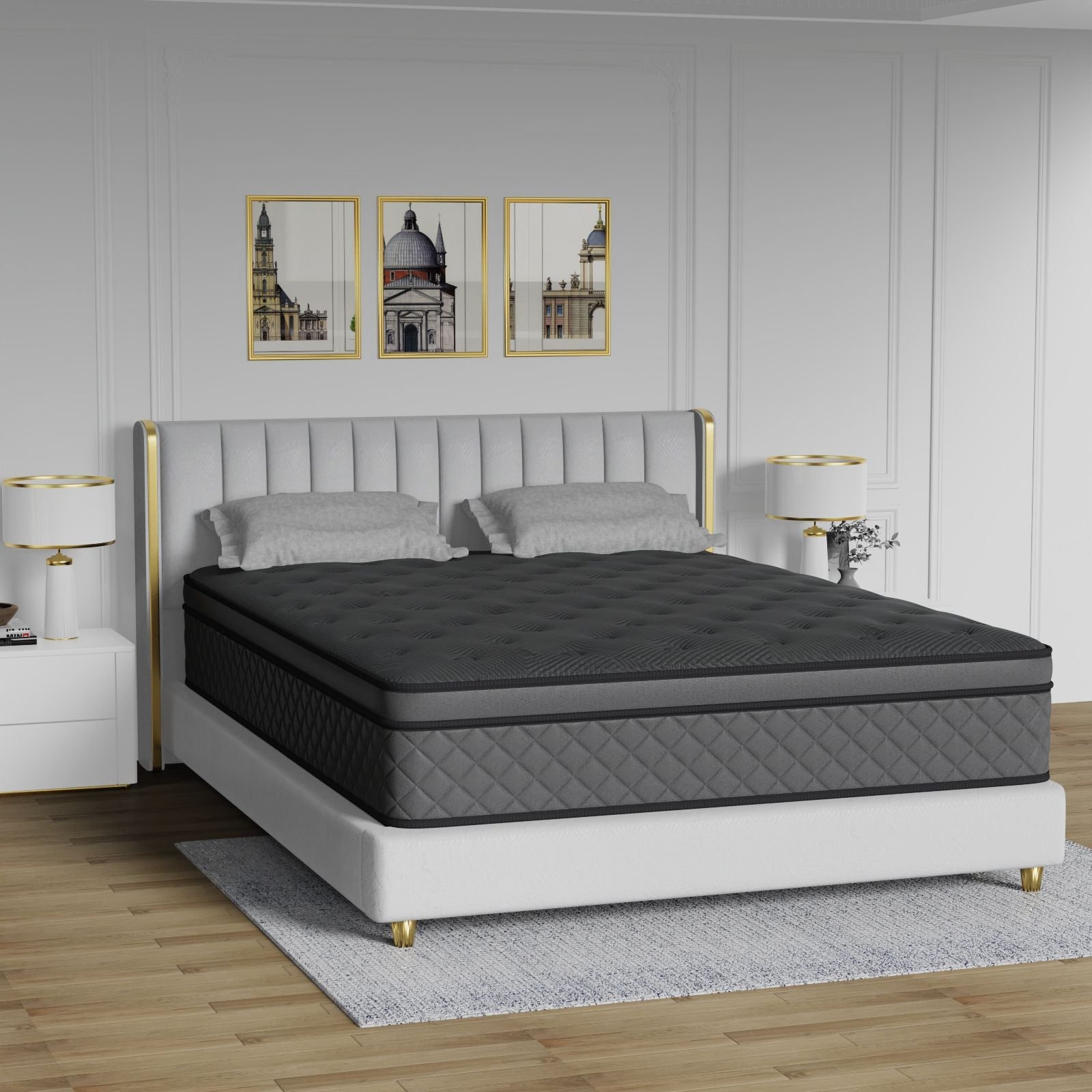 Queen Mattress, 12-Inch Hybrid in A Box | Medium Firm, Cooling Comfort & Motion Isolation, Pocketed Springs, Edge Support | CertiPUR-US Certified, Back Pain Relief | 100-Night Trial