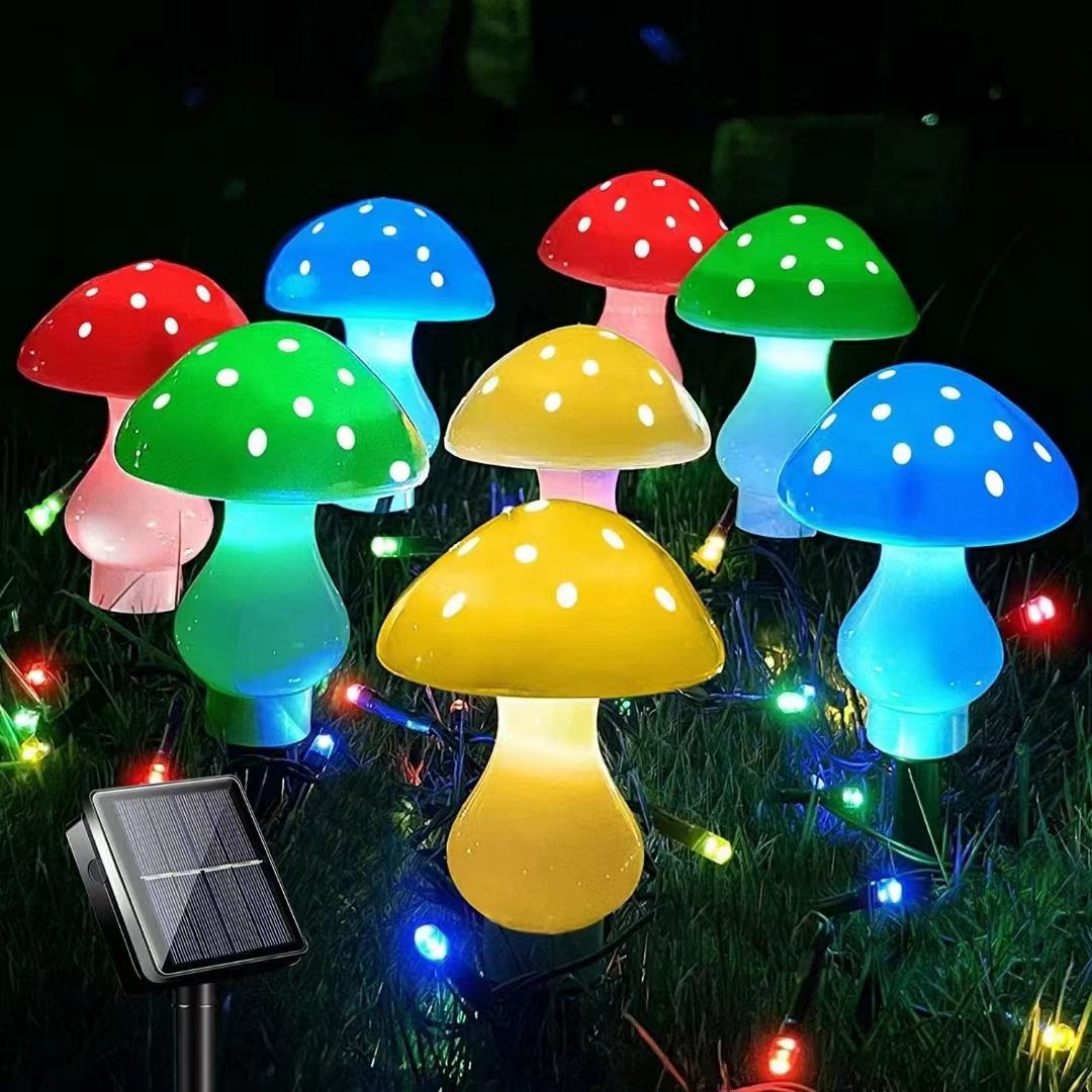 Solar Mushroom Light; Multi-Color Changing LED Outdoor Flowers Garden Courtyard Yard Patio Outside Christmas Holiday Decor; LED Lights