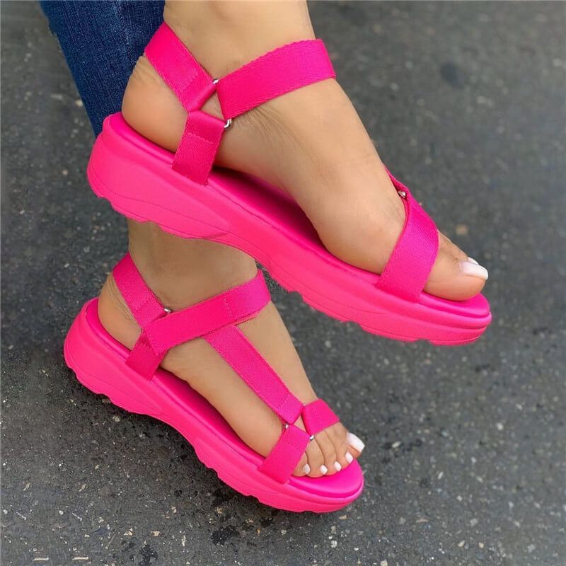 Colorful Wedge Sandals Summer Women Korean Style Fashion Breathable Plus Size Soft Bottom Platform Slippers Sandalias Para Mujer