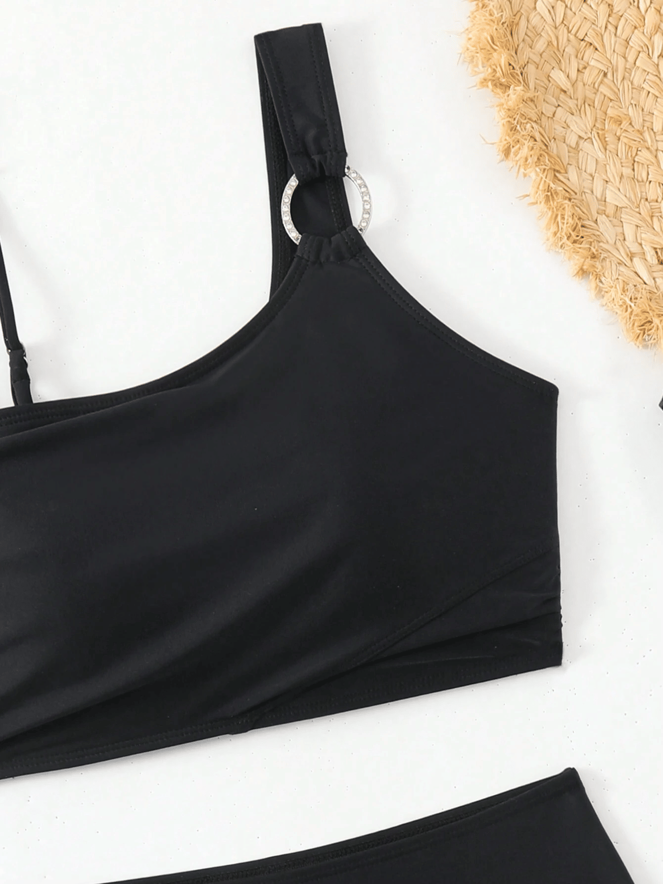 Women's minimalist asymmetrical split style quick drying bikini swimsuit