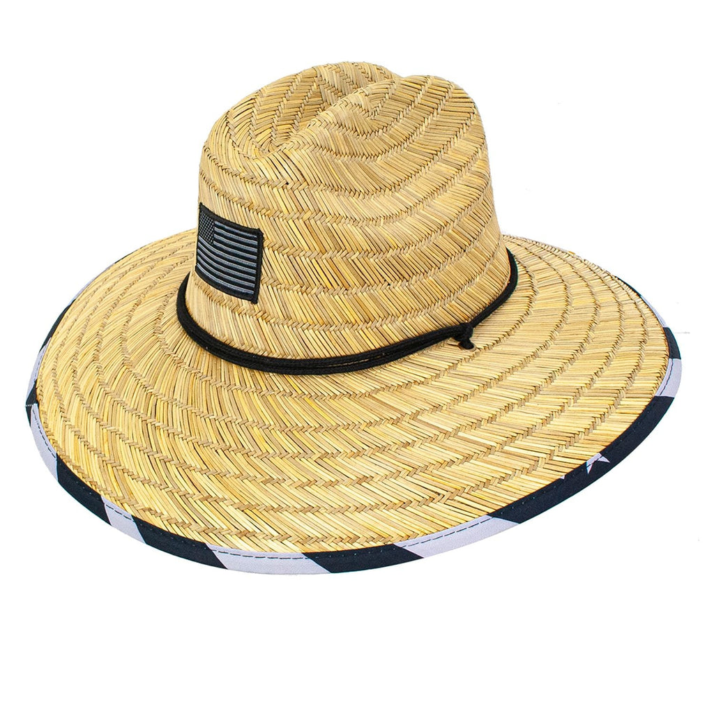 Sally Americana Wide Brim Straw Lifeguard Hat