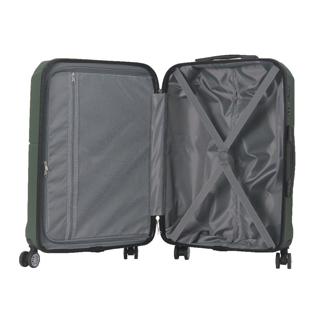 Green 3-Piece Premium ABS Luggage Set-20", 24", and 28" Suitcases with Multi-Position Handle, Silent Spinner Wheels, and TSA-Approved Lock-Durable, Stylish, and Spacious Travel Gear