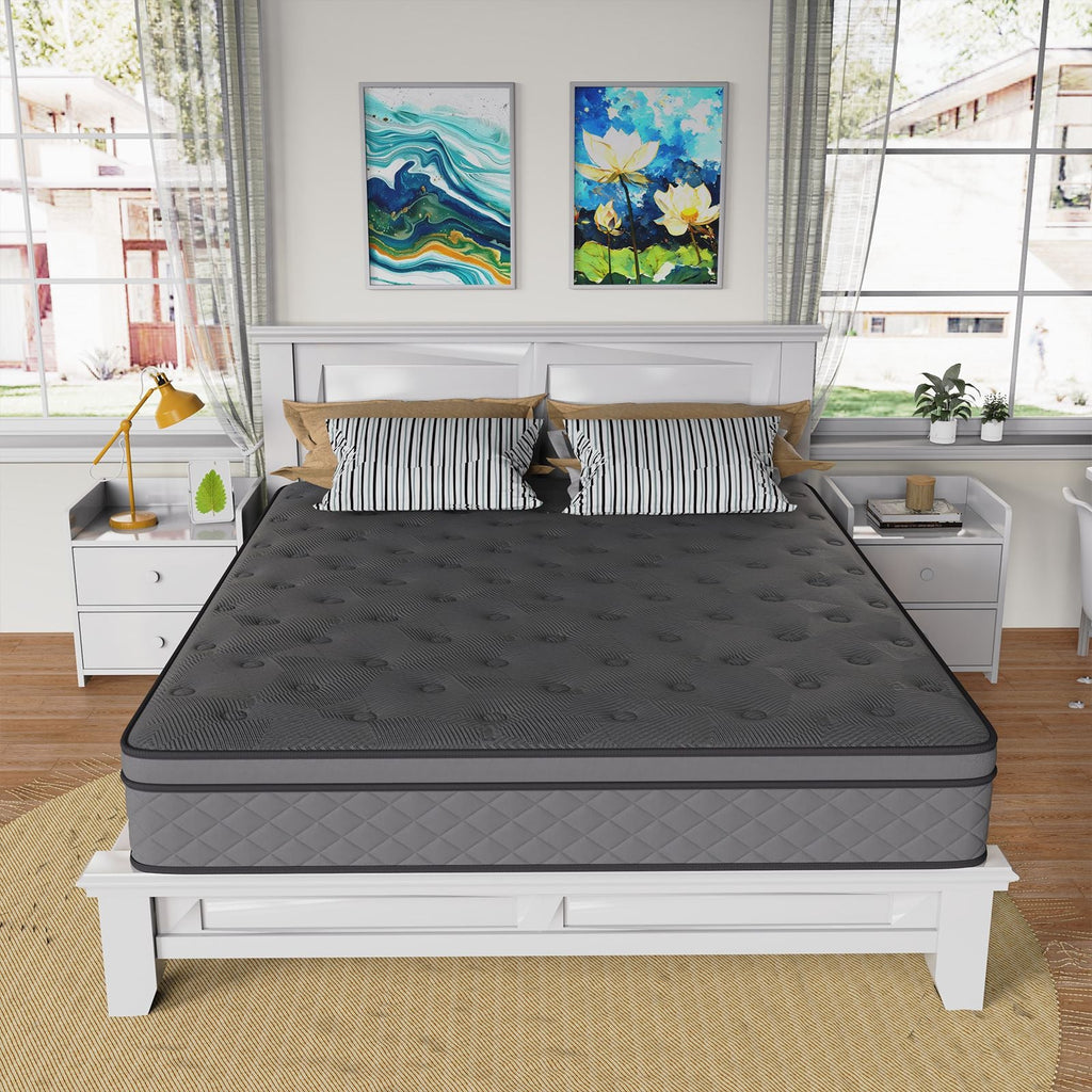 Queen Mattress, 12-Inch Hybrid in A Box | Medium Firm, Cooling Comfort & Motion Isolation, Pocketed Springs, Edge Support | CertiPUR-US Certified, Back Pain Relief | 100-Night Trial