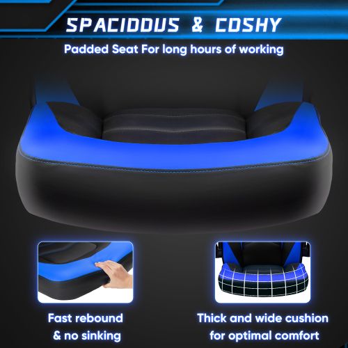 Ergonomic Office Computer Home Gaming Desk Chair Adjustable PU Leather Racing Chair Flip-up Armrest For Christmas Furniture