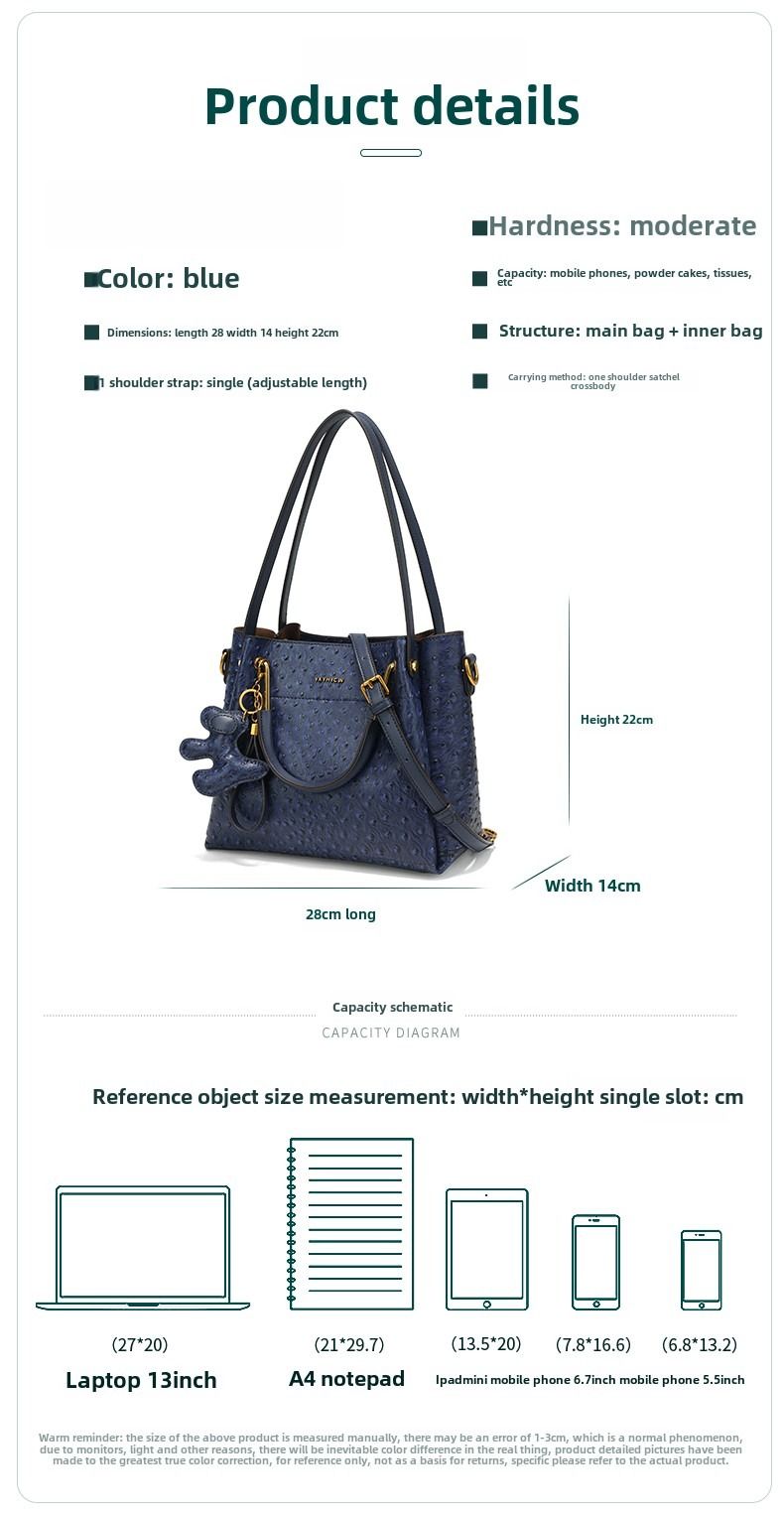 Light Luxury Hundred Shoulder Bag New Camel Bird Pattern Bucket Bag Senior Texture Handheld Casual Large Bag Temperament Women's Bags