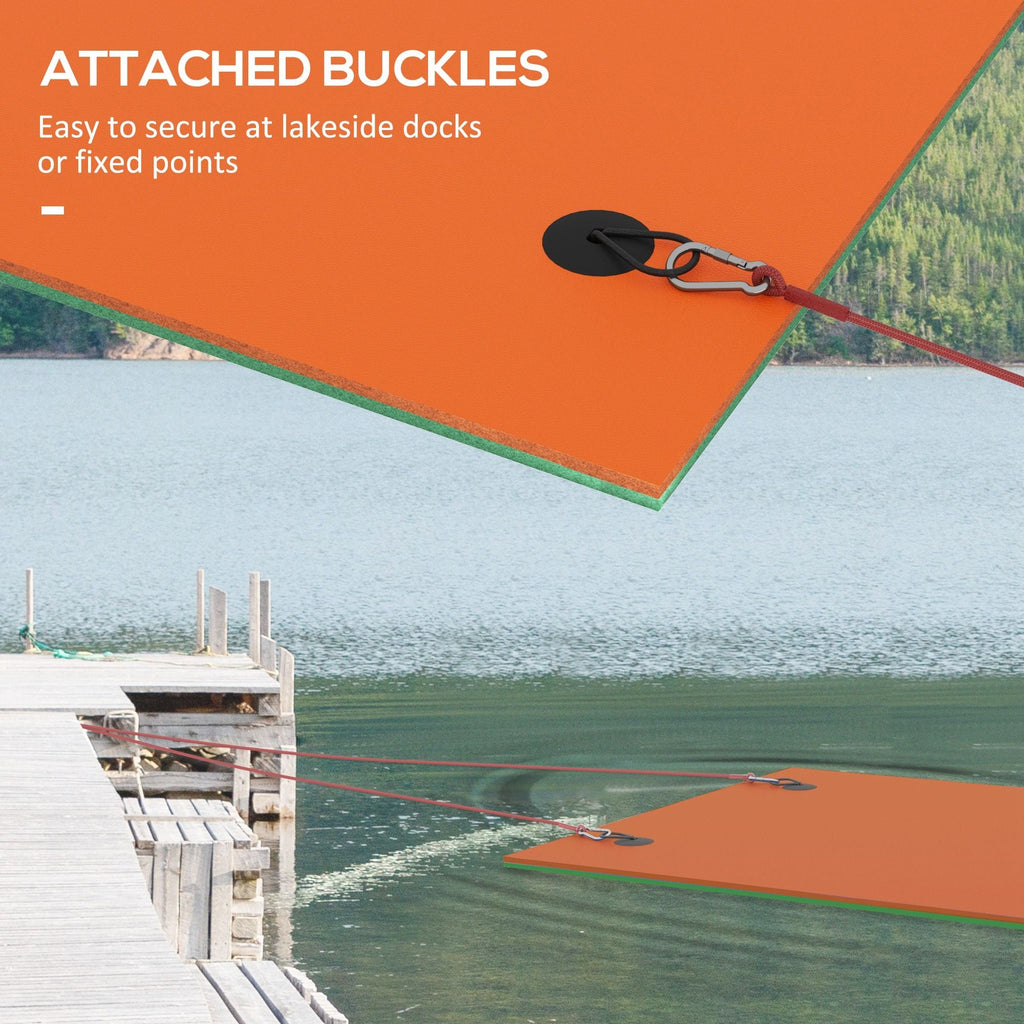 9' x 6' Lily Pad Water Mat for 2 Adults, Floating Water Pad for Lake, Pool, Ocean, Beach, and Boating, Orange