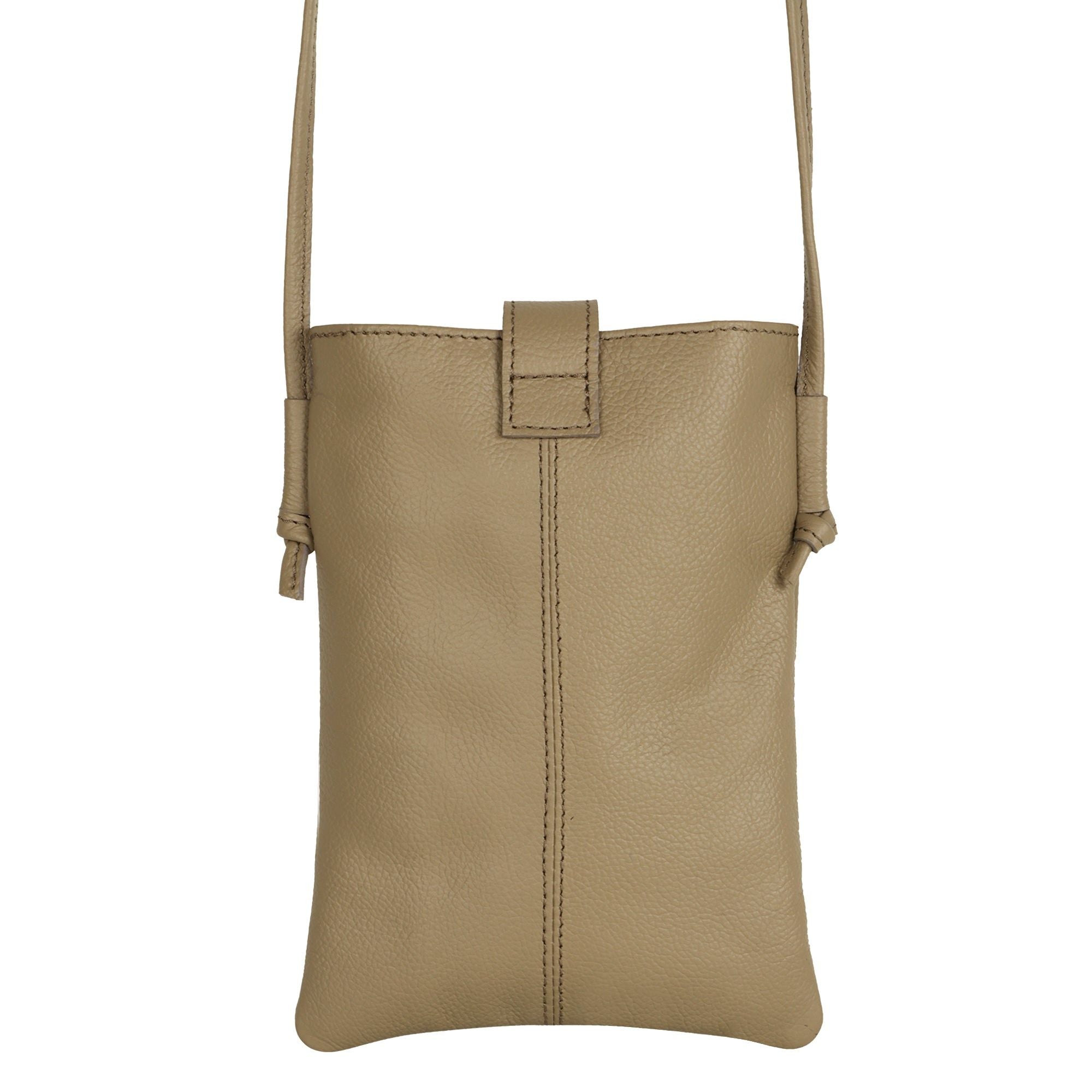 Jennie Small crossbody bag w/ slim strap closure & tassel - Light Brown