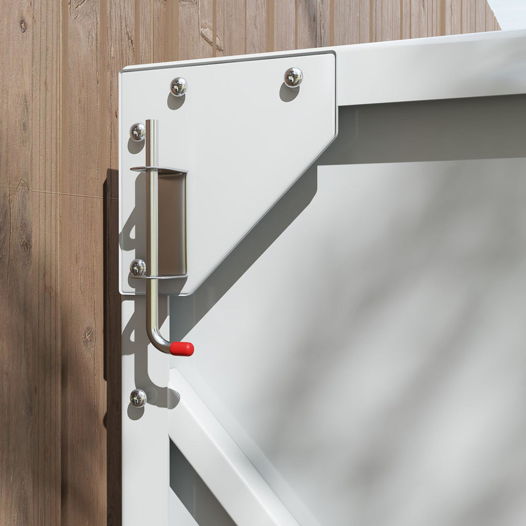 Outsunny 5' x 9' Outdoor Storage Shed, Lean to Shed with Foundation, Lockable Doors & Gloves for Patio Lawn Backyard, White