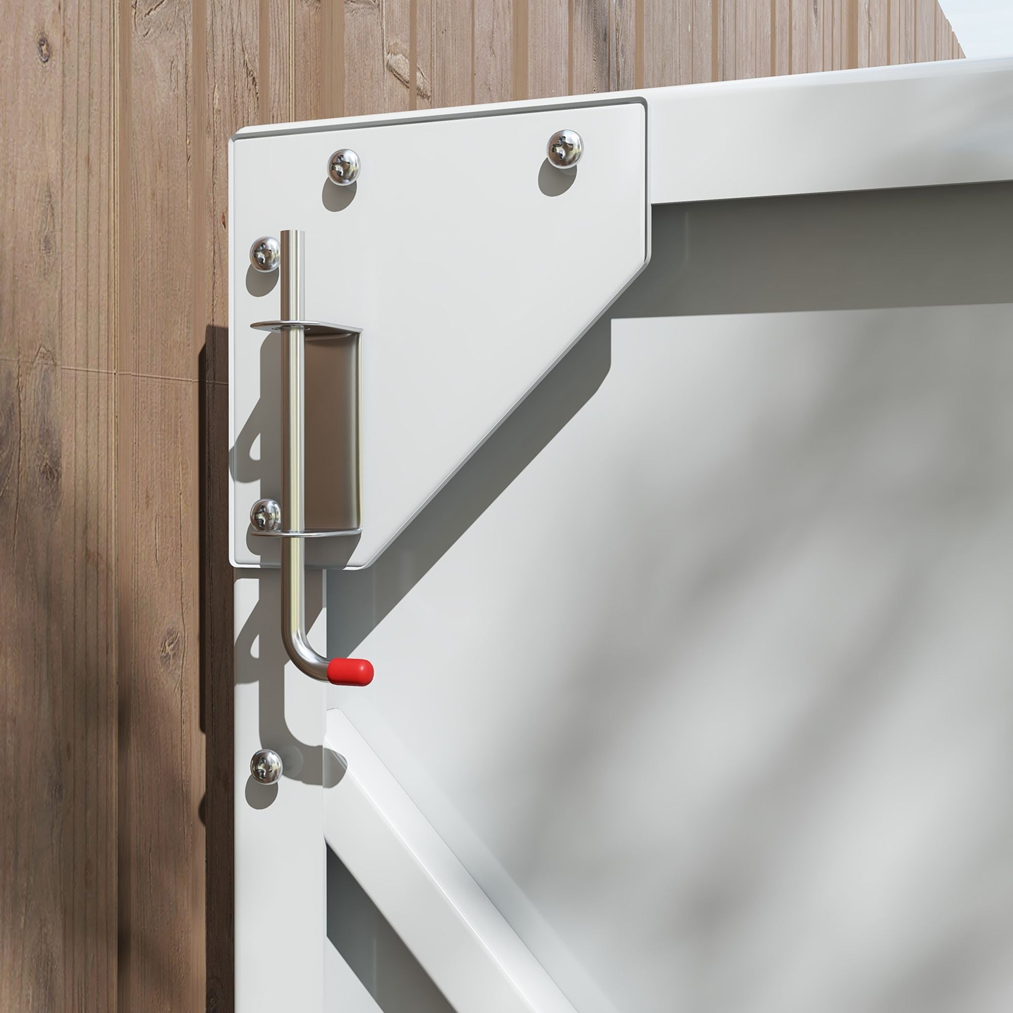 Outsunny 5' x 9' Outdoor Storage Shed, Lean to Shed with Foundation, Lockable Doors & Gloves for Patio Lawn Backyard, White