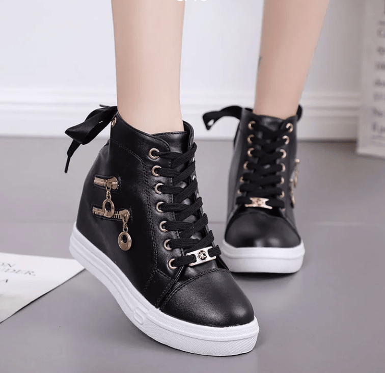 High top shoes women 2023 new fashion everything inside height-raising women's shoes campus style sports shoes casual small people show height