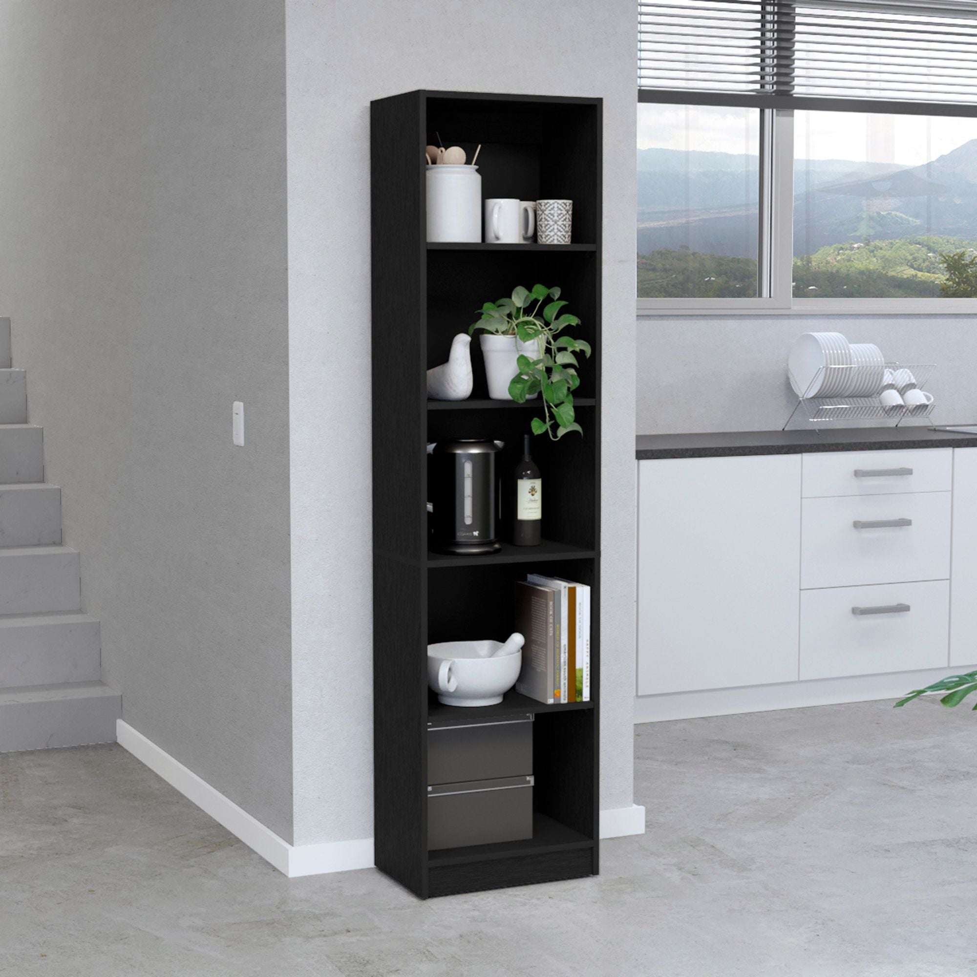 Vinton XS Bookcase Compact Bookshelf with Multiple Shelves