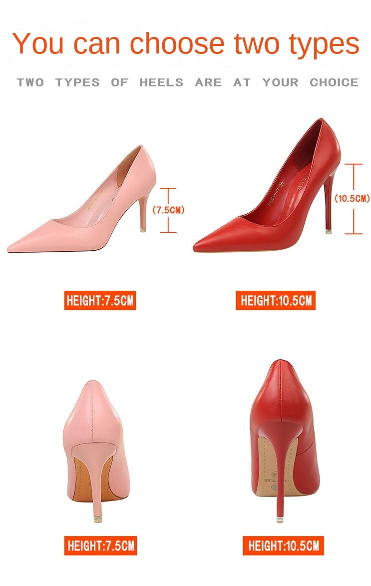 Women's Pumps; Stylish minimalist women's high heels. Stiletto super high heel; shallow pointed toe sexy single shoes; plus-size women's shoes