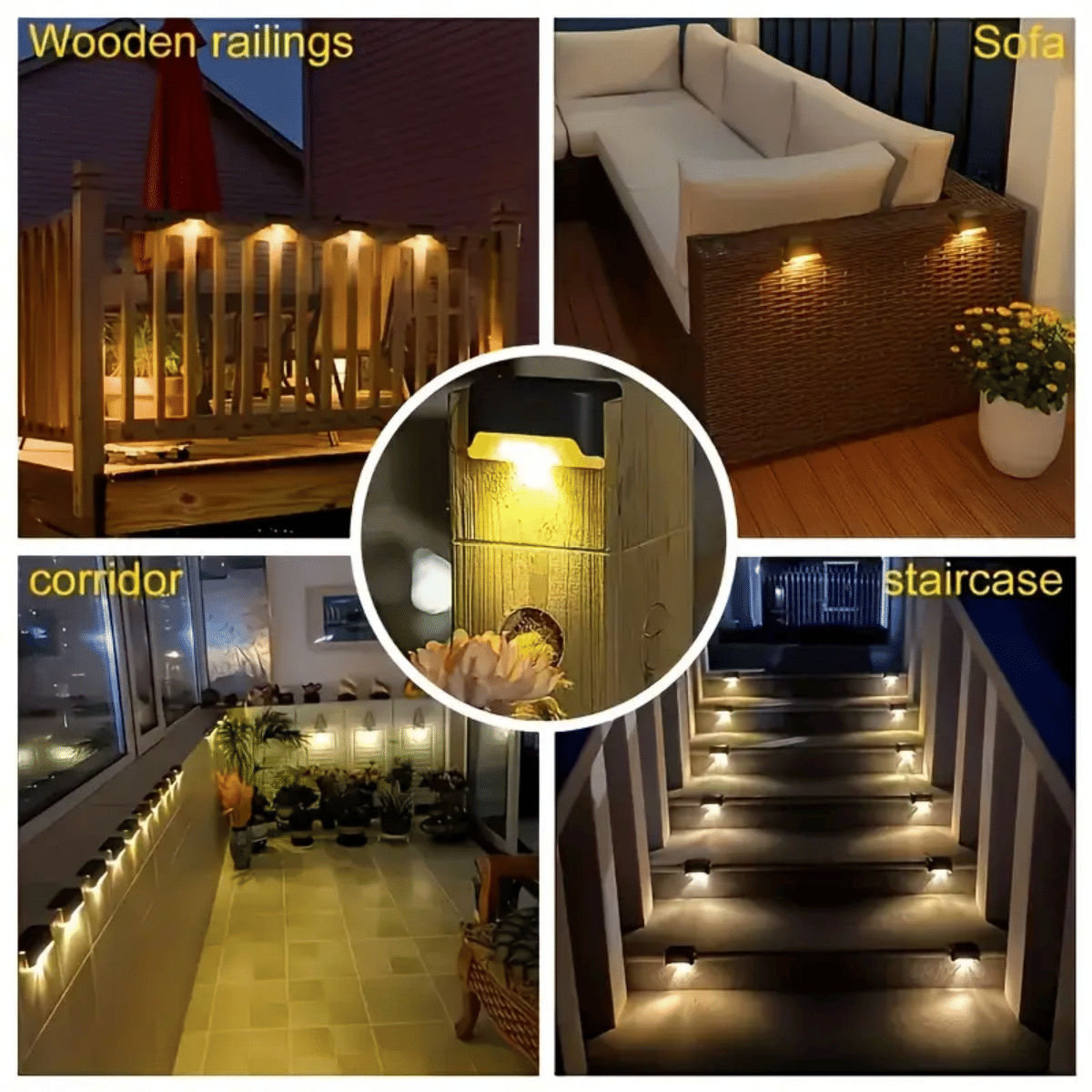 Solar Deck Lights Outdoor 16 Pack, Solar Step Lights Waterproof Led Solar lights for Outdoor Stairs, Step , Fence, Yard, Patio, and Pathway(Warm White)