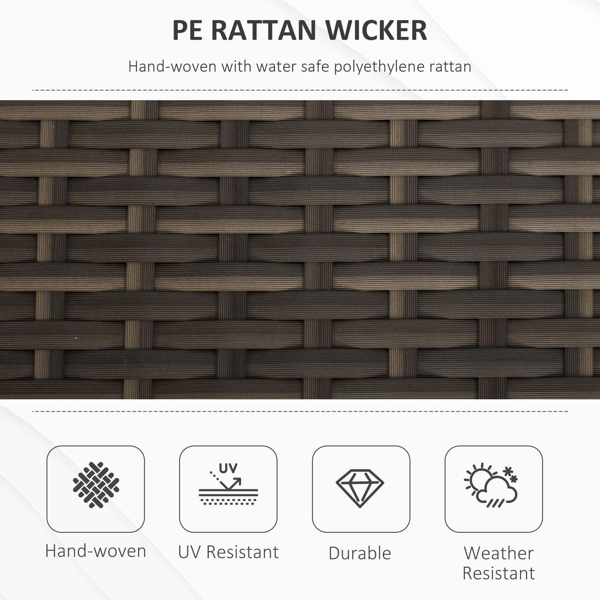 Outsunny Wicker Storage Bench Cream White Outdoor Patio PE Rattan Large Capacity