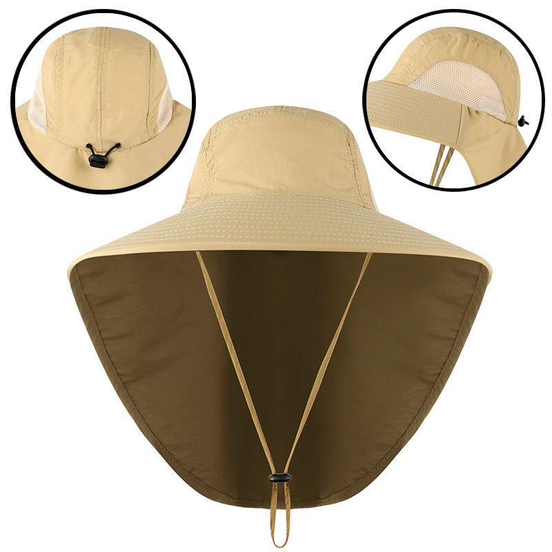 Outdoor Fisherman Hat for Men Women Summer Quick Drying Neck Protection Visor Cap Anti UV Breathable Fishing Safari Hat