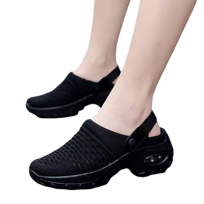 2024 New Summer Baotou After The Empty Net Surface Daily Drag A Slip-on Half Drag Air Cushion Women's Shoes Outside Penetration