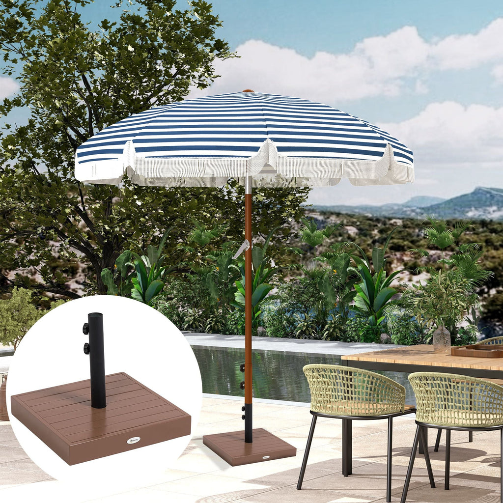 Outsunny Square Patio Umbrella Base, 42 lbs Concrete Heavy Duty Umbrella Base with Holder for 1.25"/1.5" Poles for Outdoor, Lawn, Poolside, Coffee