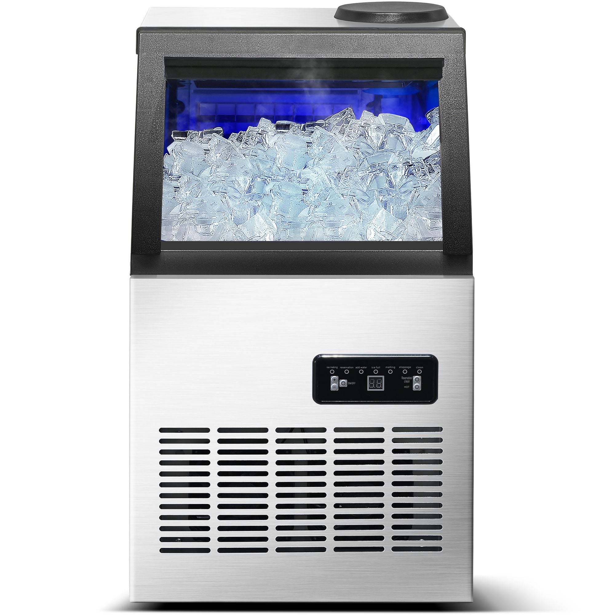 Commercial Ice Maker Machine, 80-110LBS/24H Under Counter Ice Maker, Stainless Steel Freestanding Ice Machine,Self-Cleaning, 2 Water Inlet Modes,Ideal for Restaurant,Home,Bar