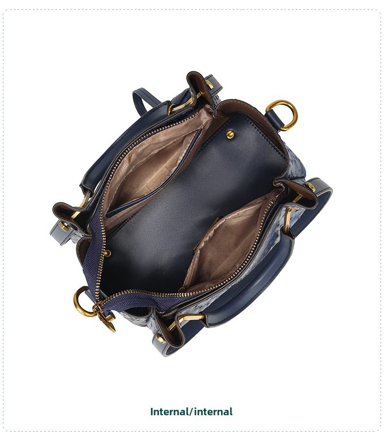 Light Luxury Hundred Shoulder Bag New Camel Bird Pattern Bucket Bag Senior Texture Handheld Casual Large Bag Temperament Women's Bags