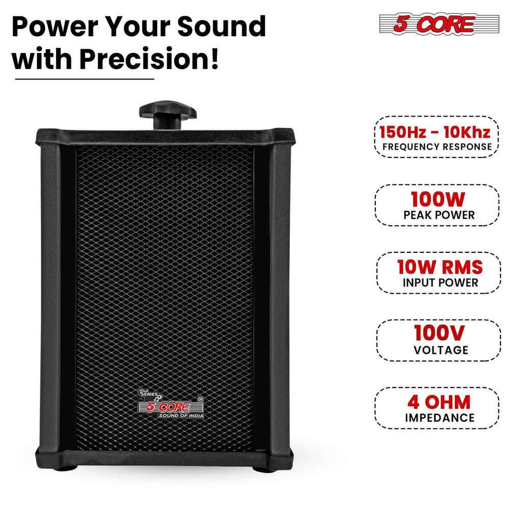 5 CORE Outdoor Speakers Pair Stereo in Wall Speaker 100W Peak Passive Mount Wired Waterproof Patio House Garage Indoor Exterior Audio System Bocinas para Casa - 10T G 2PCS