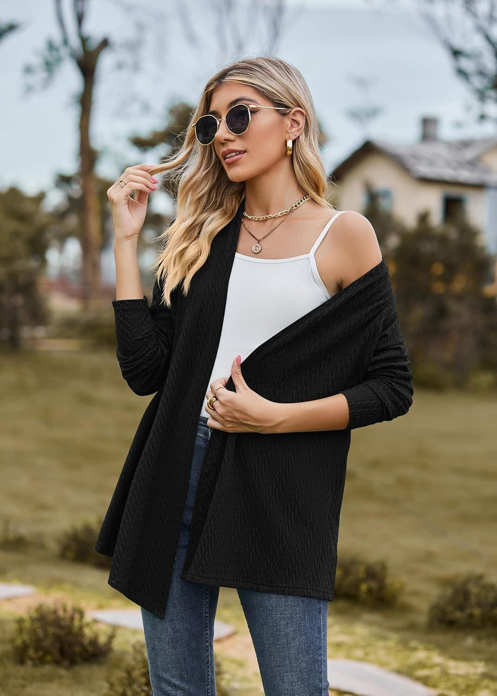 Cardigan for Women Long Sleeve Sweaters Casual Lightweight Knit Open Front Fall Fashion Outfits