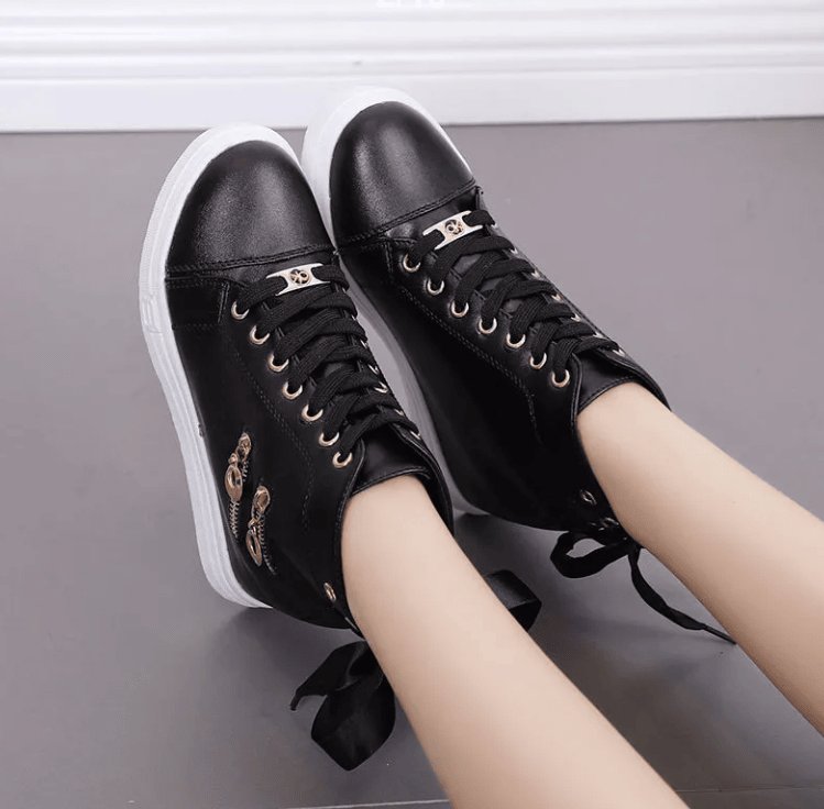 High top shoes women 2023 new fashion everything inside height-raising women's shoes campus style sports shoes casual small people show height