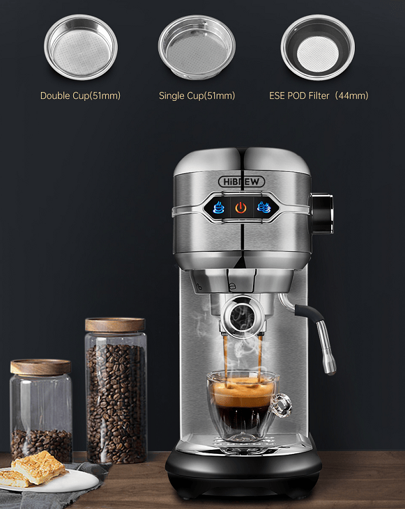 capsule + coffee powder + milk foam 3-in-1 semi-automatic coffee machine 19Bar extraction mocha Nestle espresso 1 cup / 2 cup, electronic button powder hammer 51mm touch sensing 1450W steam