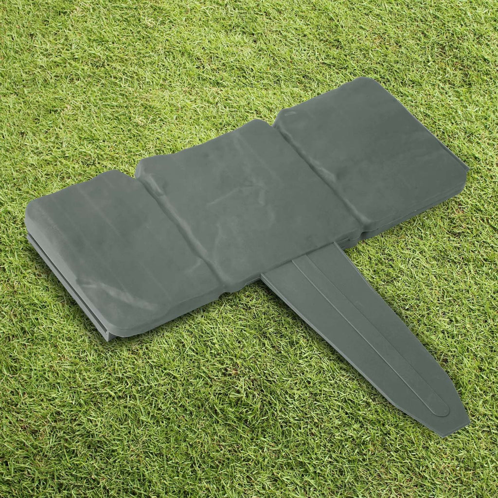 20 PCS Cobbled Stone Effect Plastic Garden Lawn Border Edging