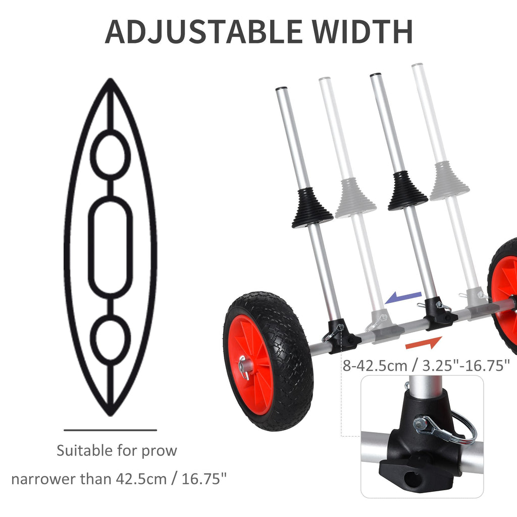 Kayak Cart Trolley with Aluminum Frame Adjustable Crossbar Large Tires for Easy Transport