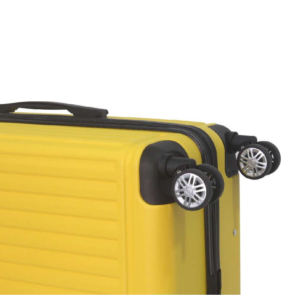 Lemon Yellow 3-Piece Premium ABS Luggage Set-20", 24", and 28" Suitcases with Multi-Position Handle, Silent Spinner Wheels, and TSA-Approved Lock-Durable, Stylish, and Spacious Travel Gear