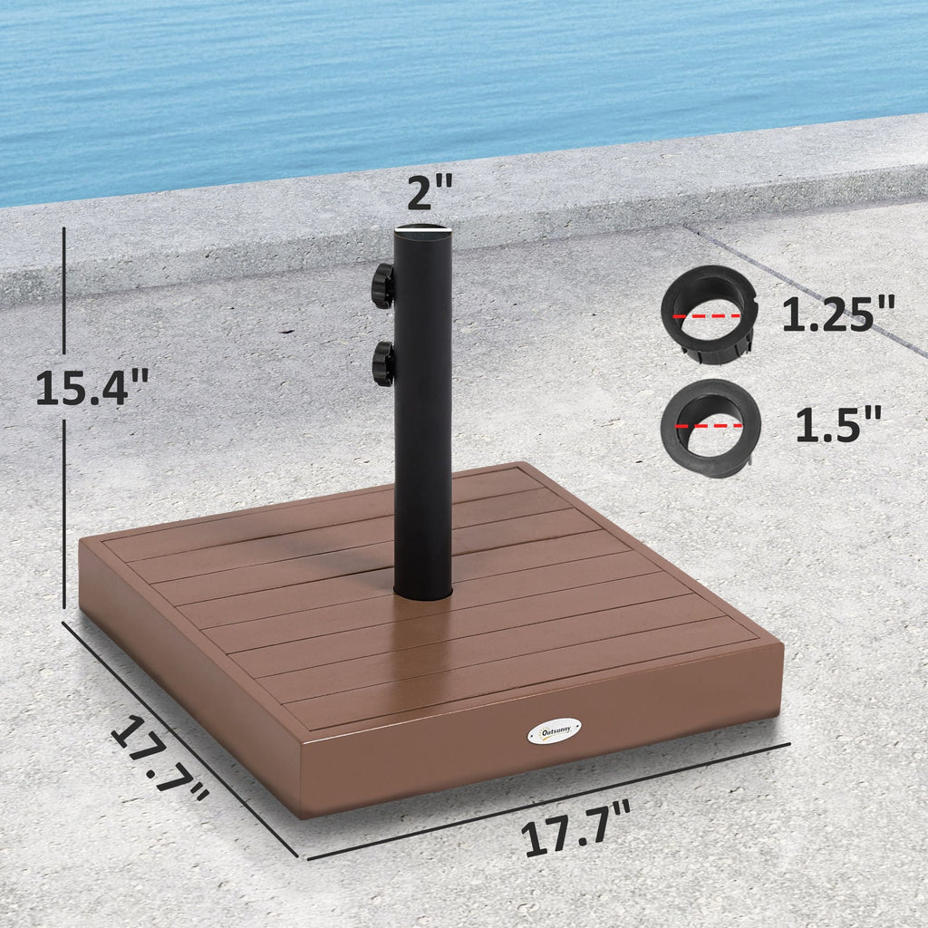 Outsunny Square Patio Umbrella Base, 42 lbs Concrete Heavy Duty Umbrella Base with Holder for 1.25"/1.5" Poles for Outdoor, Lawn, Poolside, Coffee
