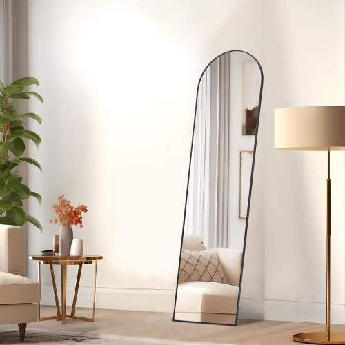 Floor Standing Mirror, Wall Mirror with Stand Aluminum Alloy Thin Frame,21''*64''