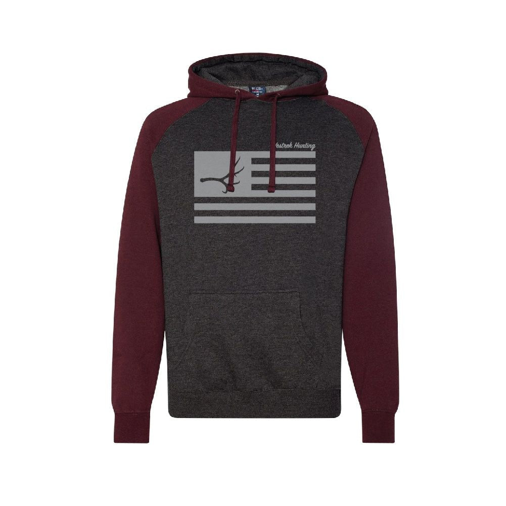 Freedom Flag Hoodie (Burgundy/Charcoal)