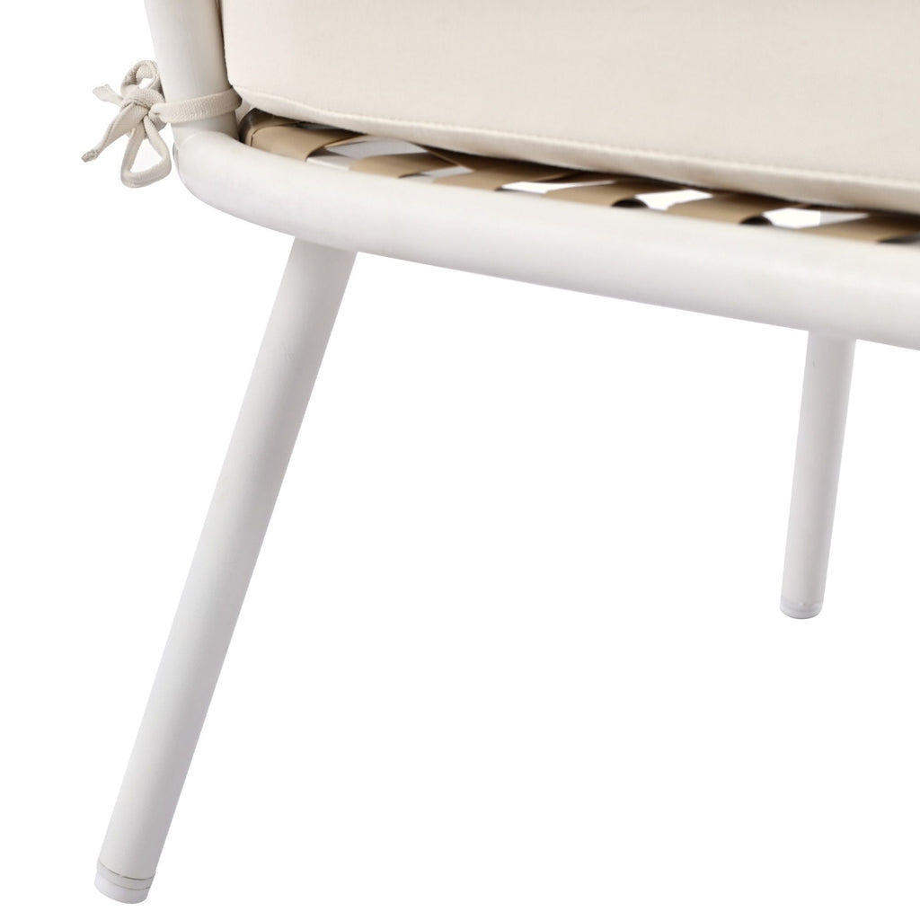 4-Piece Patio Furniture Set, Outdoor Furniture with Acacia Wood Table, Patio Conversation Set with Deep Seating & Thick Cushion for Backyard Porch Balcony