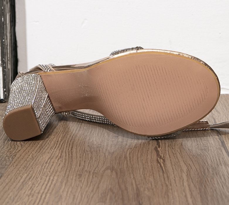 2024 summer women's new rhinestone chunky high heel one line buckle outdoor fashion sexy high heel sandals