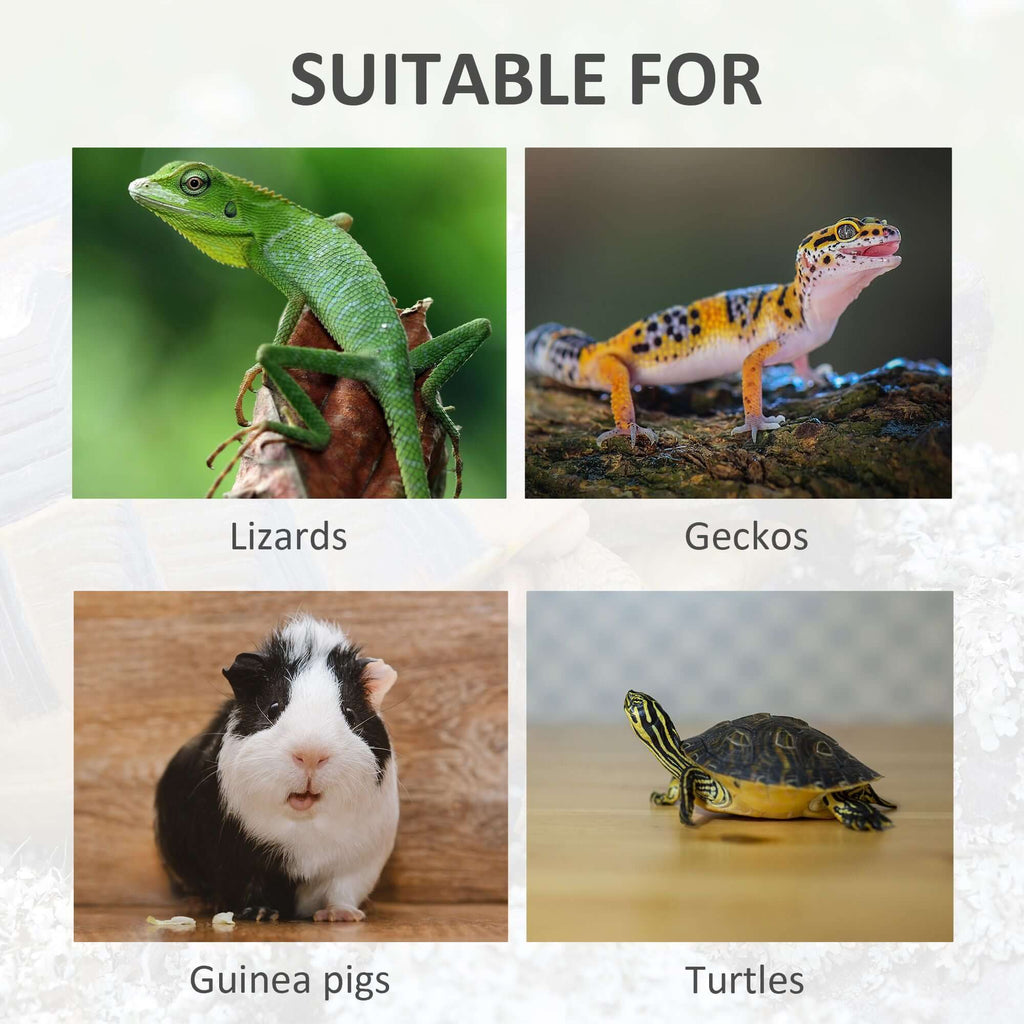 PawHut Wooden Tortoise House Indoor Turtle Habitat Enclosure Outdoor Reptile Cage Gray