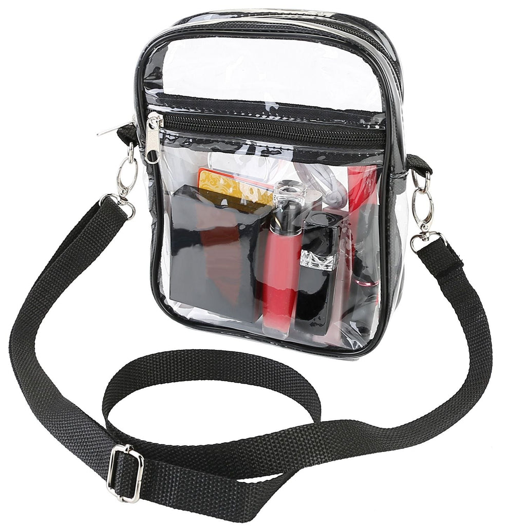 Clear Crossbody Bag Stadium Approved Clear Purse Transparent Small Shoulder Bag See Through Zip Pouch Tote Bag