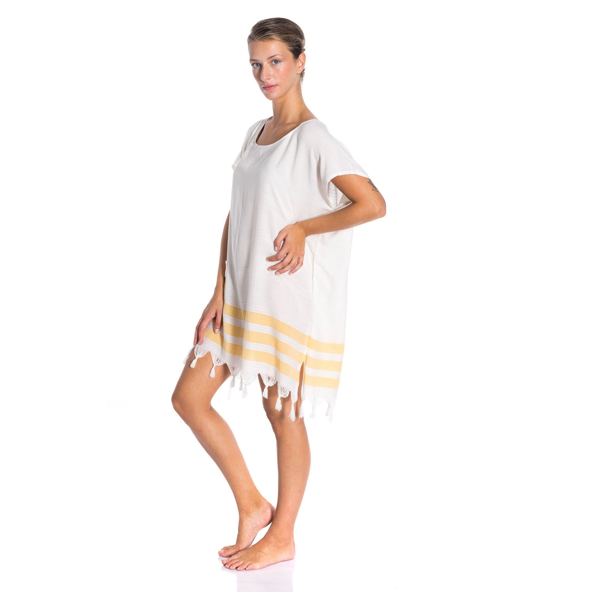 All Cotton Swimsuit Cover Ups for Women Short Sleeve Beach Dress