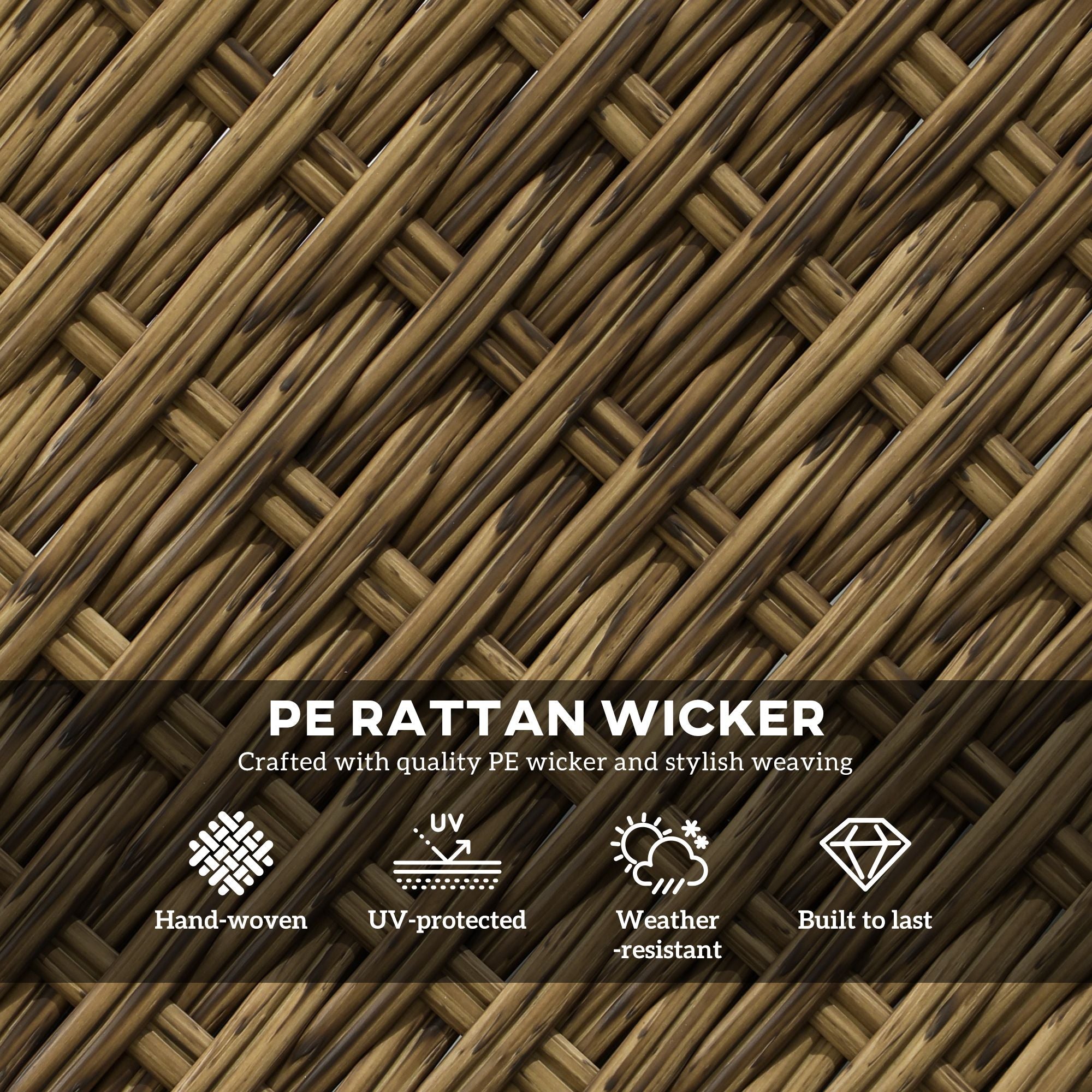 Outsunny 3 Piece Outdoor Bistro Set, Wicker Small Patio Furniture Set with Swivel Glider Chairs for Balcony, Porch, Beige