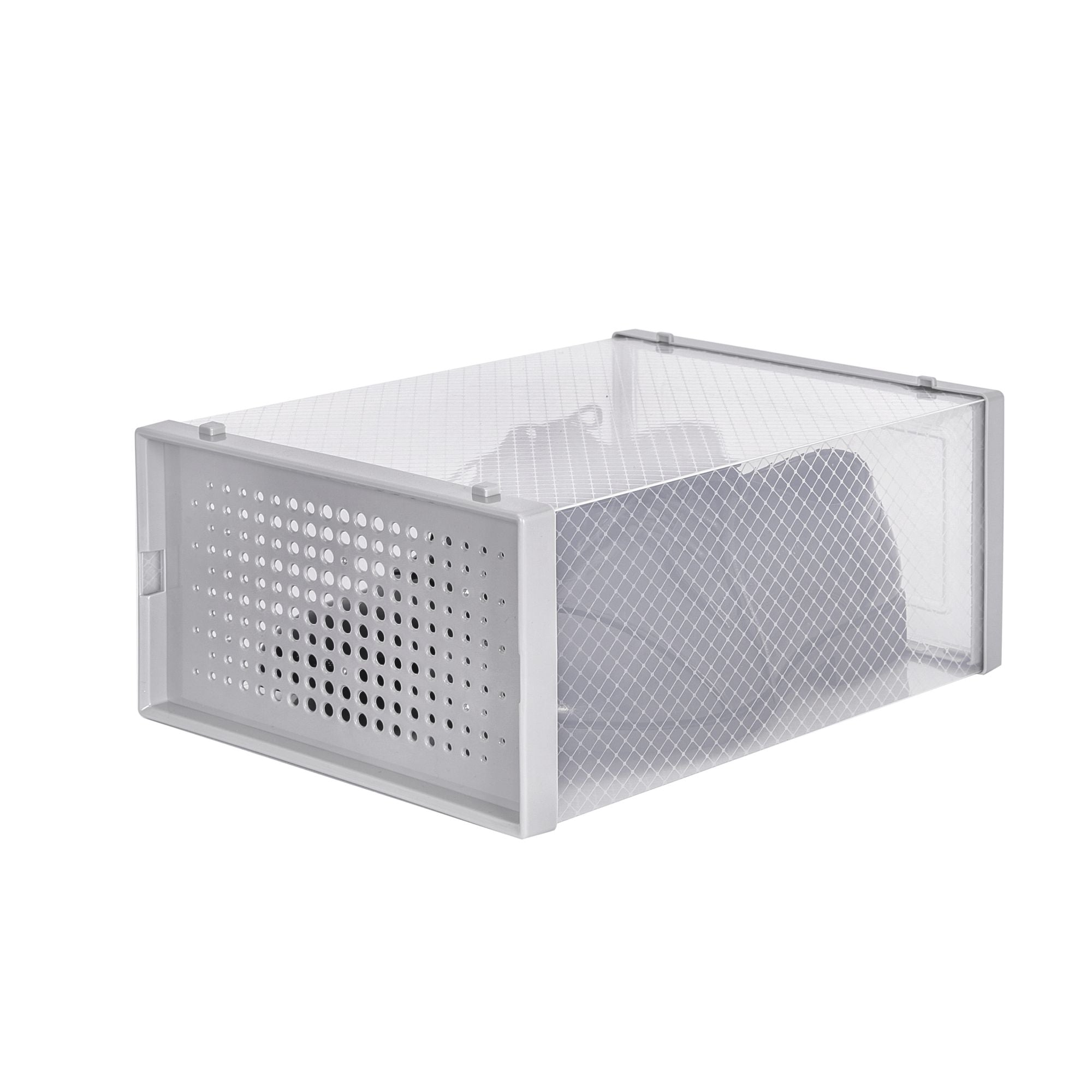 Set of 12 Stackable Clear Plastic Transparent Shoe Storage Box in Home