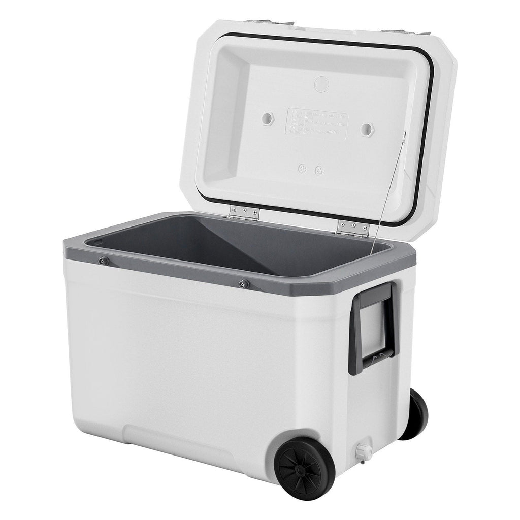 Portable Cooler 45 QT Insulated Wheeled Cooler 64 Can Capacity with Cup Holder