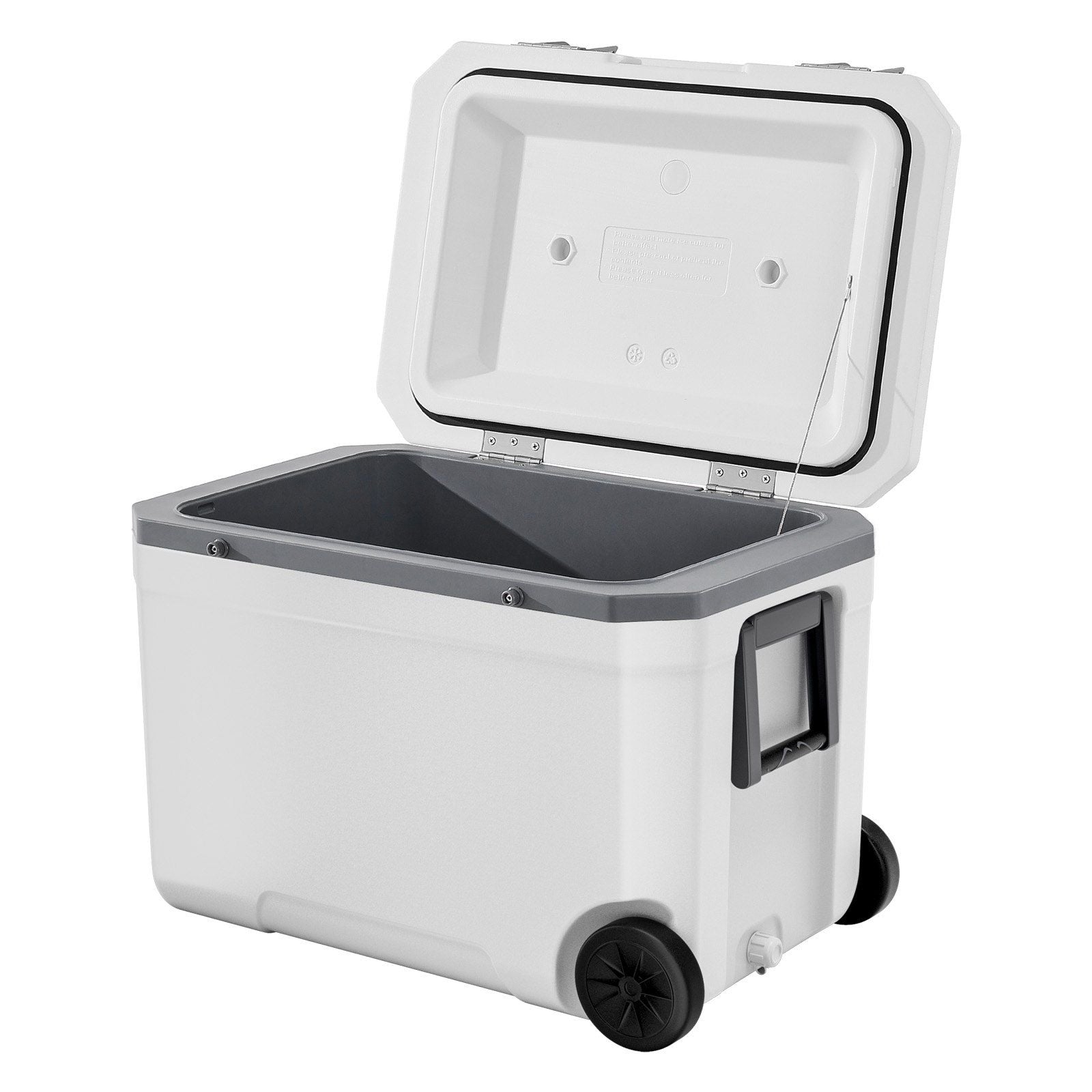 Portable Cooler 45 QT Insulated Wheeled Cooler 64 Can Capacity with Cup Holder