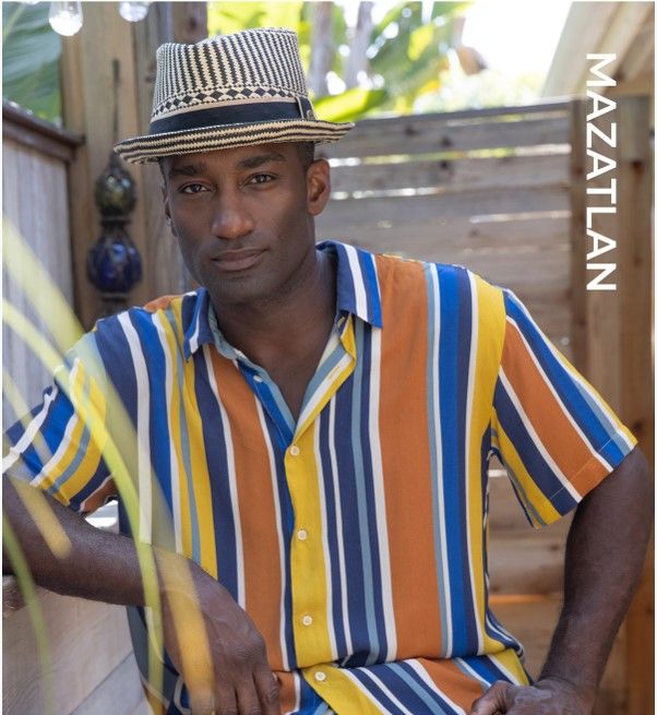 Mazatlan Toyo Straw Tear Drop Crown Band Pin Fedora Hat