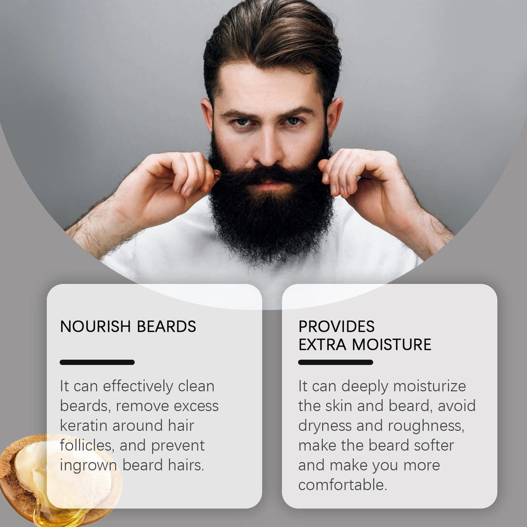 East Moon Facial Hair Shampoo Men's Facial Hair Gentle Cleansing Moisturizing Refreshing Facial Hair Care Shampoo