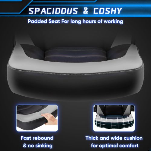 Ergonomic Office Computer Home Gaming Desk Chair Adjustable PU Leather Racing Chair Flip-up Armrest For Christmas Furniture